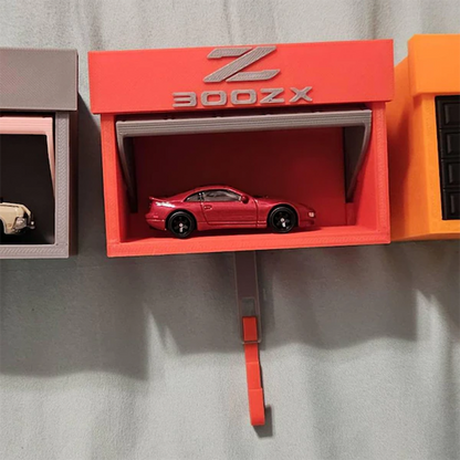 Mini Garage Key Holder: Toy Car Display with Hidden Compartment