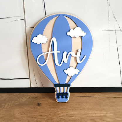 Personalized Hot Air Balloon Nameplate Hot Air Balloon Custom Sign