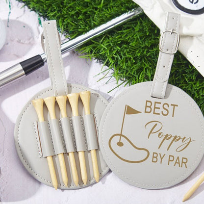 Personalized Fathers Day Gift Golf,Best Dad By Par Golf Tee Holder-Golf Bag Tag Golf Coach Gift
