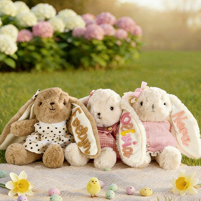 Custom Name Easter Bunny Plushies | Easter Gifts | Plush Bunny with Name