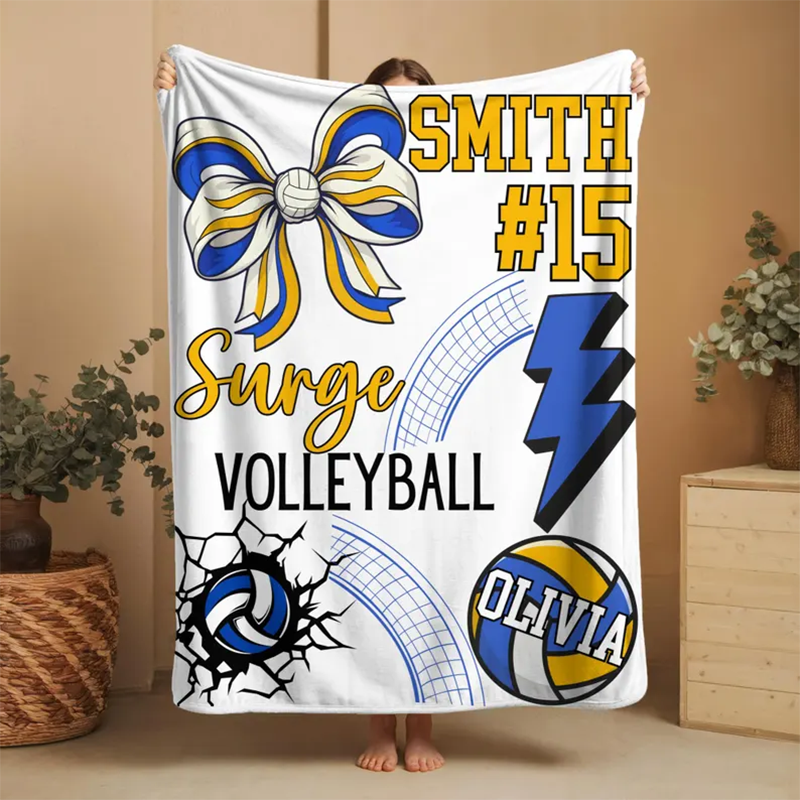 Personalized Sport Blanket: Custom Team Name & Number