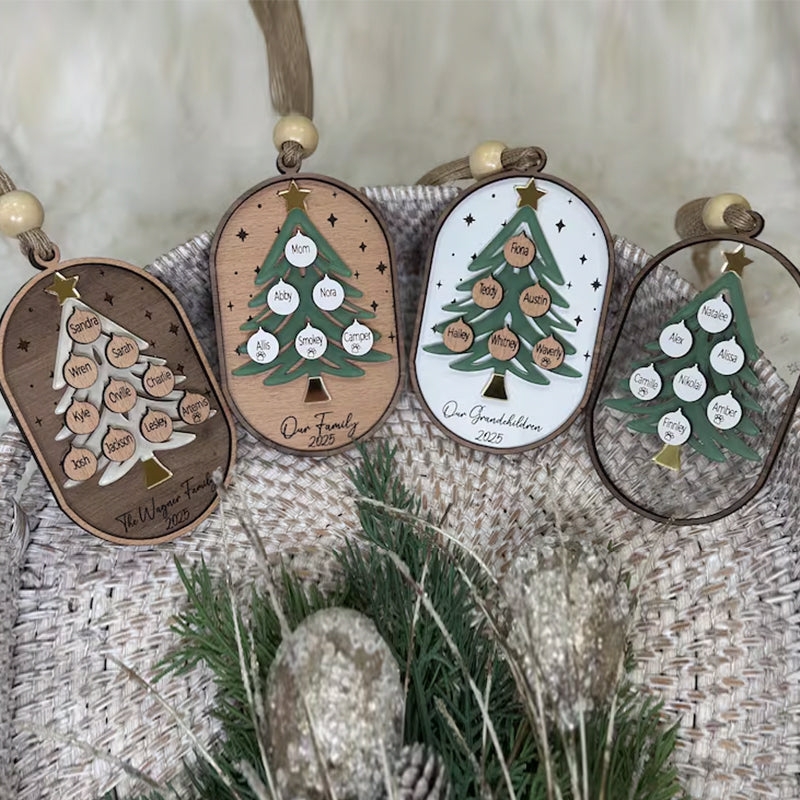 Personalized Family Tree Ornament, Personalized Grandparent Ornament