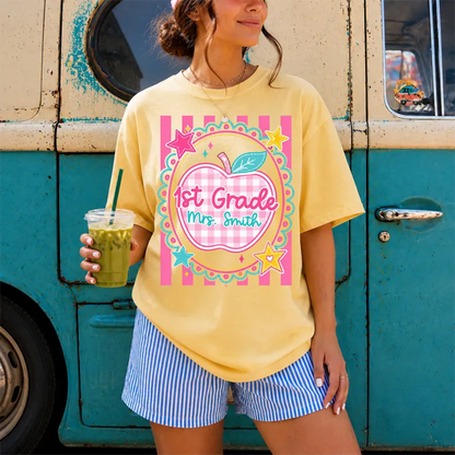 Comfort Colors Preppy Teacher Shirt, Trendy Stripes Back To School Shirt