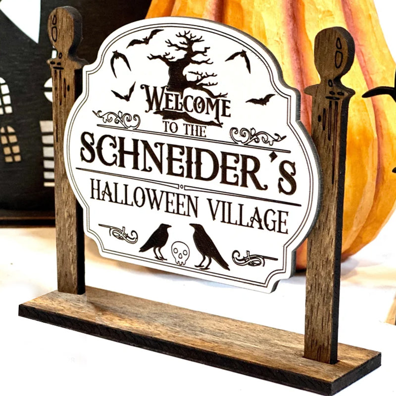 Personalized Halloween Village Sig, Welcome to our village Sign