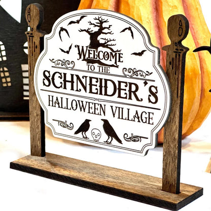 Personalized Halloween Village Sig, Welcome to our village Sign