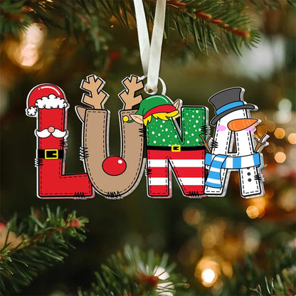 Personalized Acrylic Alphabet Christmas Ornament: Kids Gift