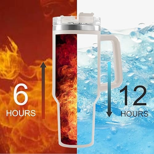 40 Oz Tumbler With Handle And Straw,Custom Stainless Steel Insulated Tumbler With Name