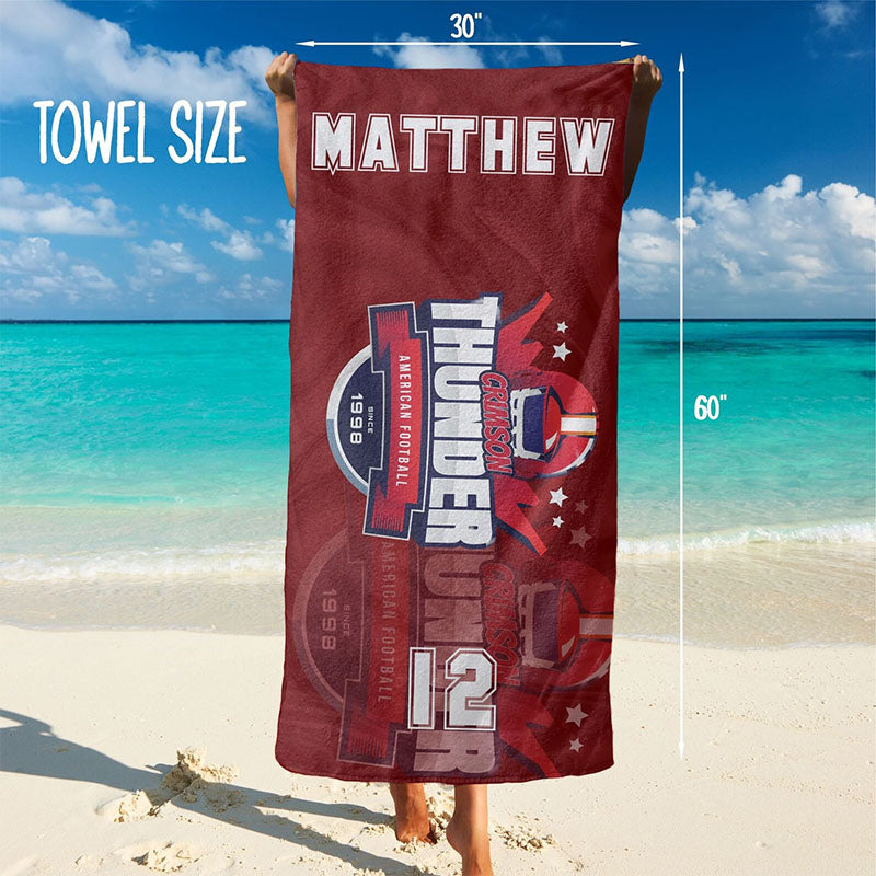 Custom Sports Team Logo Beach Towel, Add Your Logo Design Personalized Towels