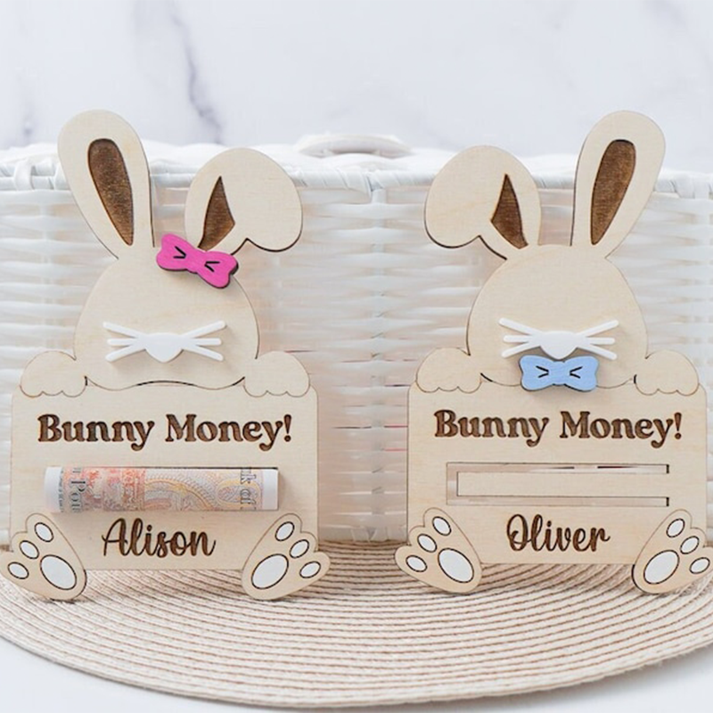 Personalised Easter Bunny Money Holder Easter Basket Stuffer