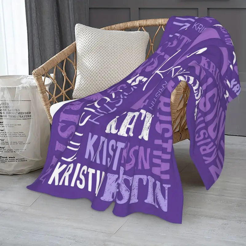 Custom Name Soft Fleece Throw Blanket