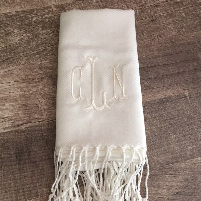 Embroidered Personalised Scarf, Monogrammed Scarf, Winter Scarf