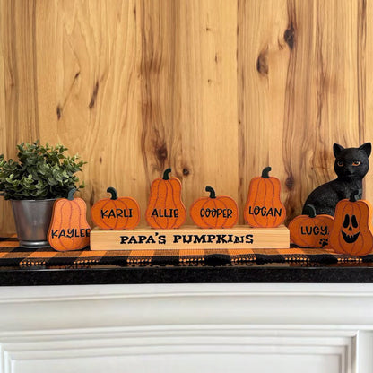 Personalized Halloween pumpkins, Wooden Halloween pumpkins with names