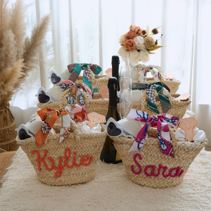 Personalized Beach Bag, Custom Straw HandBag, Bridesmaid Gifts