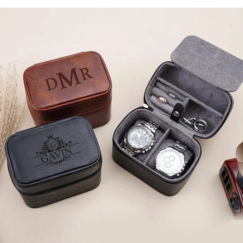 Personalized Watch Box for Men,Travel Watch Box