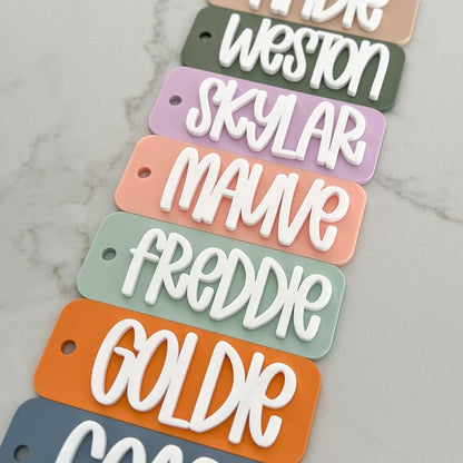 Acrylic Bag Tag Keychain 3D Backpack Tags Kids Tags Keychain Acrylic Name Tag