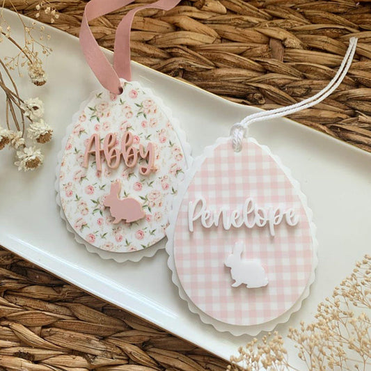 Scalloped Easter Egg Basket tag