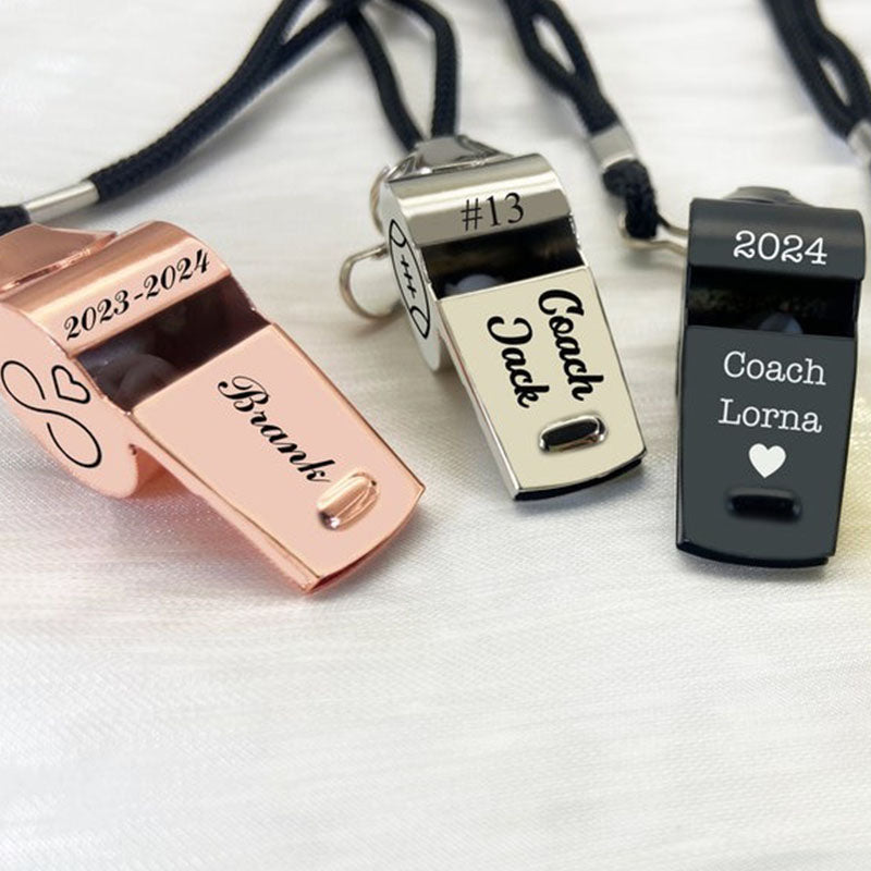 Custom Whistle Necklace Personalized Coach Whistle Engraved Whistle Personalized Teacher Gift