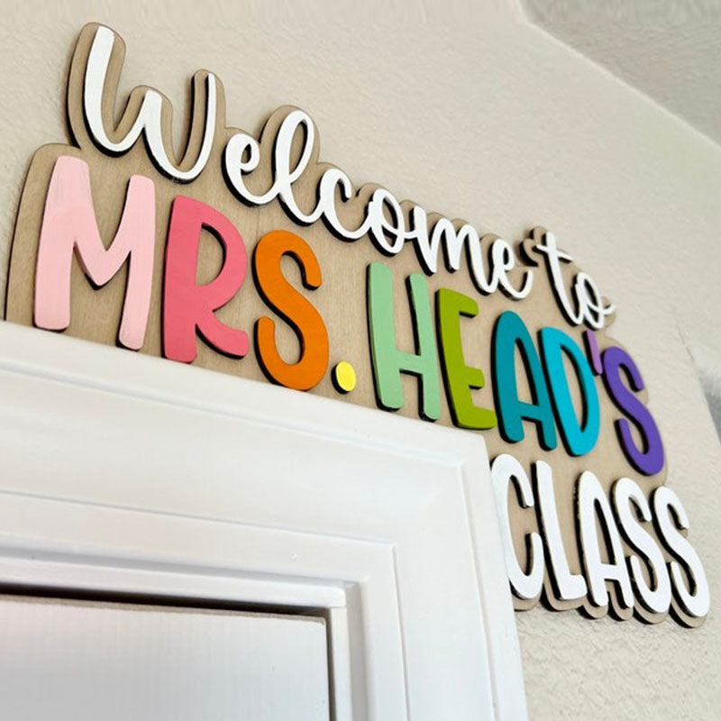 Custom Teacher Gift, Personalized Name Doorframe Corner Sign