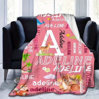 Personalized with Your Name Comfortable Plush Blanket Soft Blanket for Bedroom