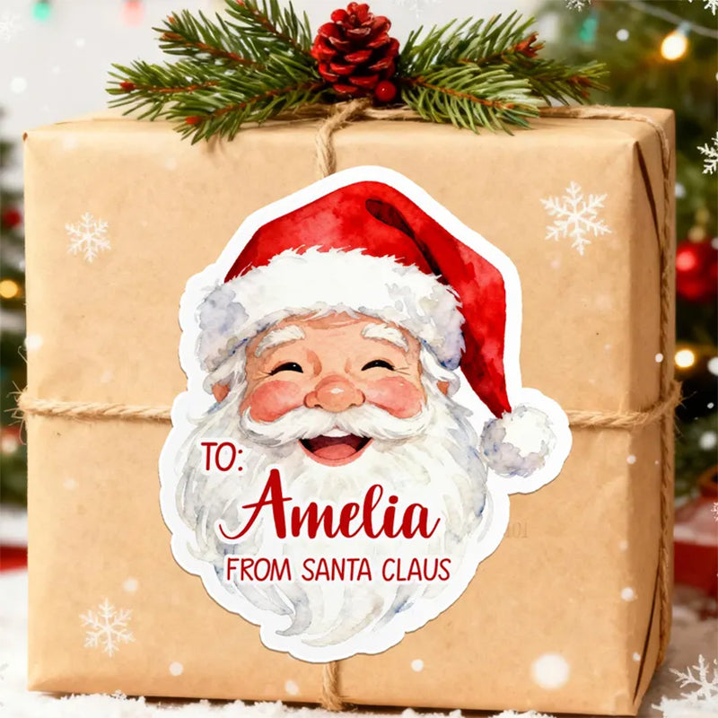 Personalized Santa Christmas Sticker/Christmas Name Tag