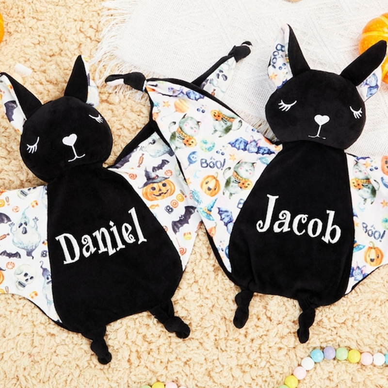 Personalized Baby Bat Security Blanket,  Lovey Animal Blanket, Baby Blanket Bat