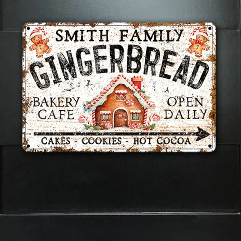 Custom Name Gingerbread Bakery Metal Sign