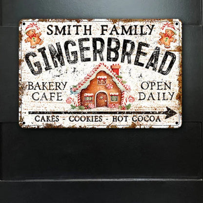 Custom Name Gingerbread Bakery Metal Sign
