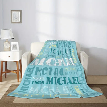 Custom Name Flannel Blanket - Contemporary Style, All-Season