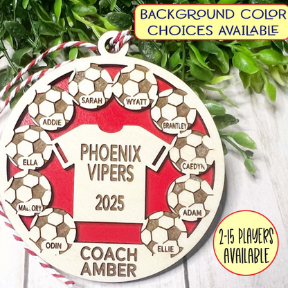 Soccer Team Personalized Ornament, Soccer Player Gift