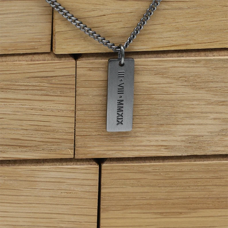 Engraved Custom Necklace for Men-Customized Necklace