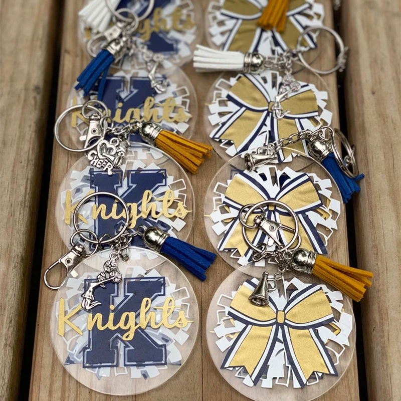 Personalized Cheerleader Keychain – Acrylic Cheer Team Gift