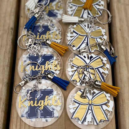 Personalized Cheerleader Keychain – Acrylic Cheer Team Gift
