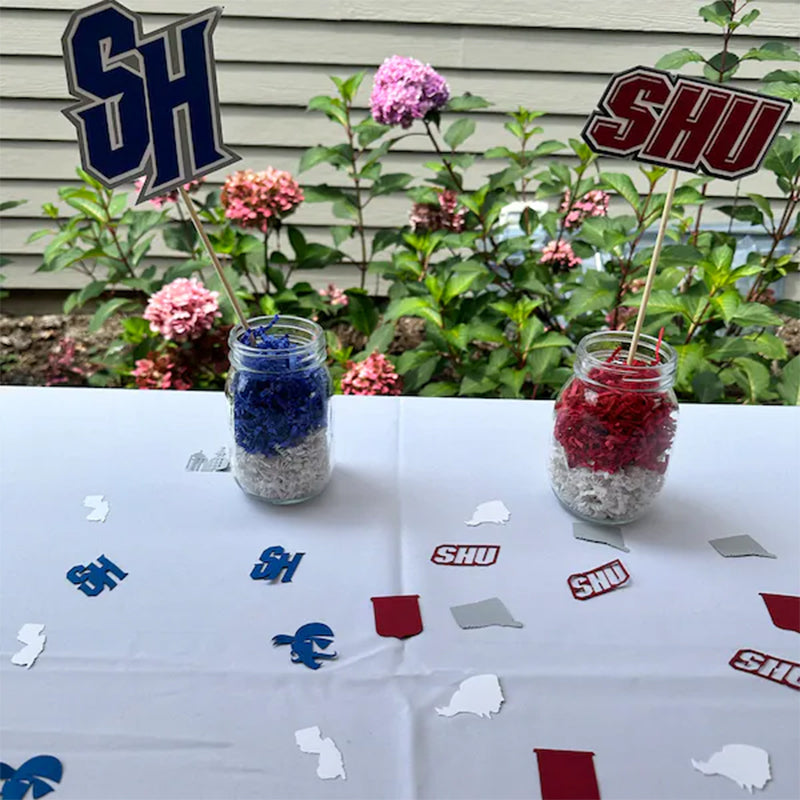 Custom University Centerpiece Sticks- Colors & Logo Graduation Gift