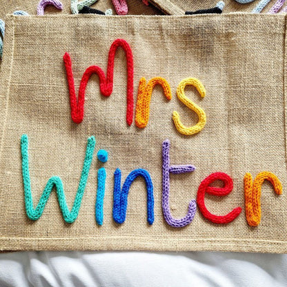 Teacher Bag l Teacher Gift l Book Bag l Personalised Jute Bag
