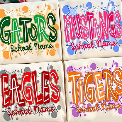 School Spirit Shirt , Neon Test Day Shirt  Custom School Name Mascot Shirt