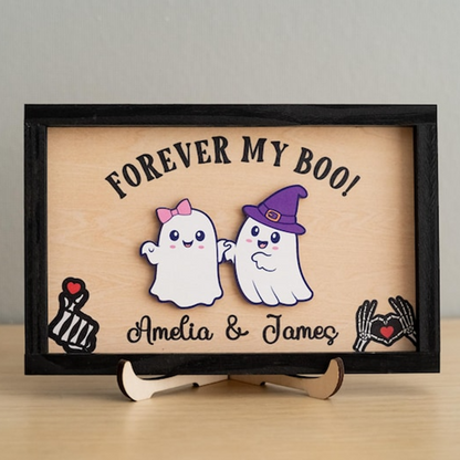 Custom Halloween Ghost Couple Sign – Romantic Personalized Gift