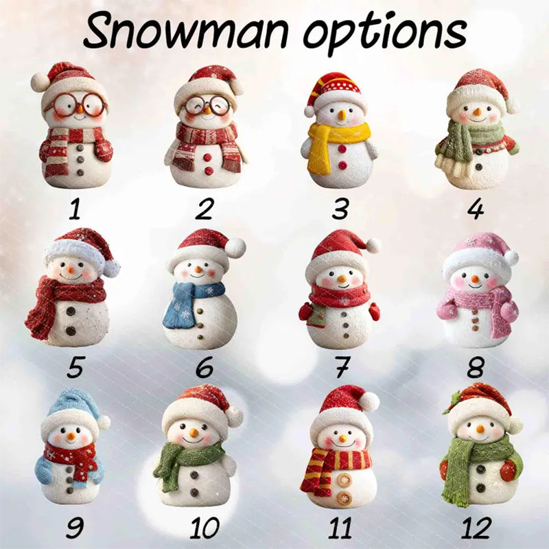 Custom Snowman Family Christmas Night Light, Snowman Christmas Decor