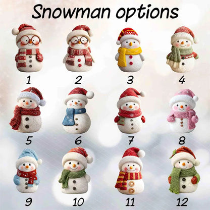 Custom Snowman Family Christmas Night Light, Snowman Christmas Decor