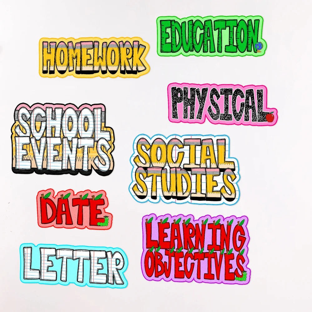Personalized Cute Notebook Pencil Teacher Elements Letter