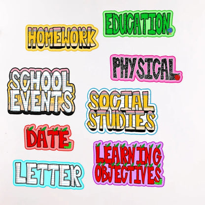 Personalized Cute Notebook Pencil Teacher Elements Letter