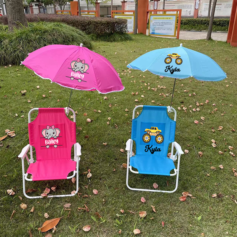 Monogrammed Kid's Beach Chair w/ umbrella Monogrammed chair