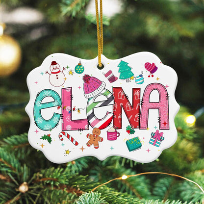 Personalized Christmas Ornaments, Custom Kid Name Ornament