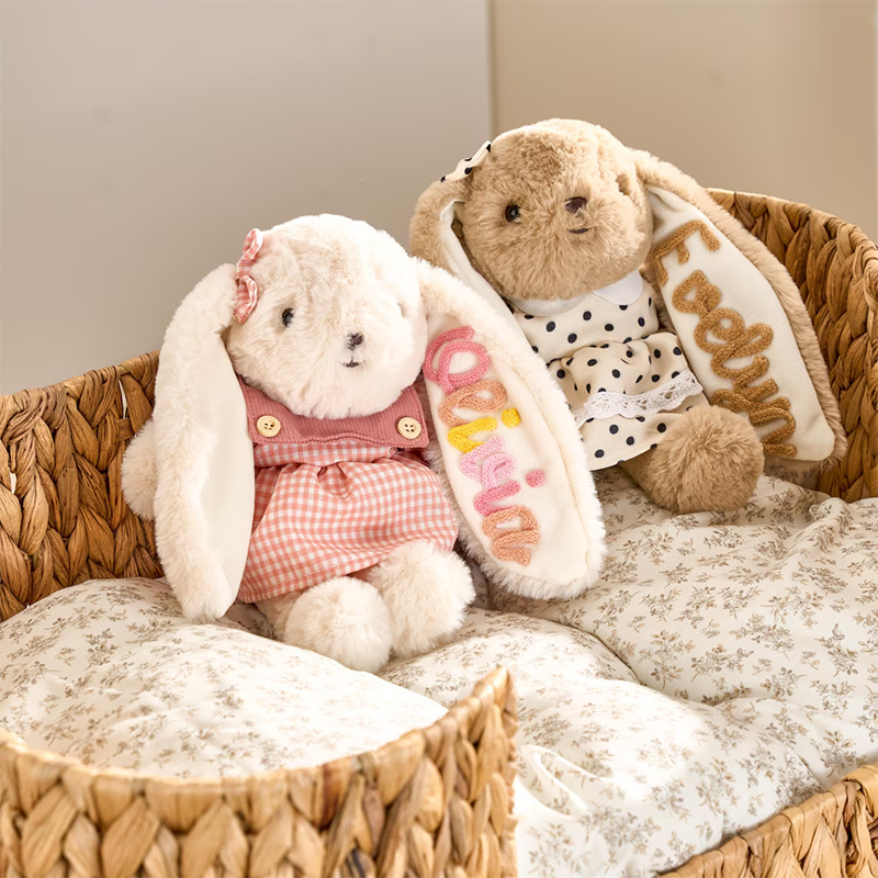 Personalized Embroidered Bunny Plush Baby Gift – Custom Stuffed Rabbit
