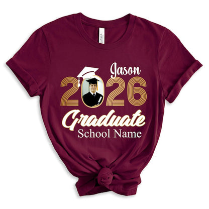 Photo Graduation 2026 Shirts,Custom Graduation T-Shirt