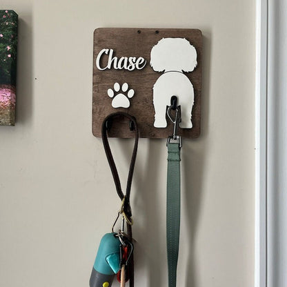 Personalized Dog Leash Holder, Dog Butt Leash Holder for Wall, Gift for Dogs, Engagement Gift Dog
