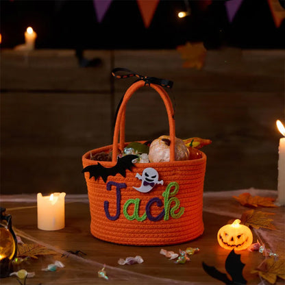 Custom Halloween Treat Bag with Name – Trick or Treat Basket