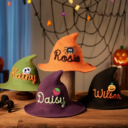 Custom Name Halloween Witch Hat, Personalized Kids Witch Hat