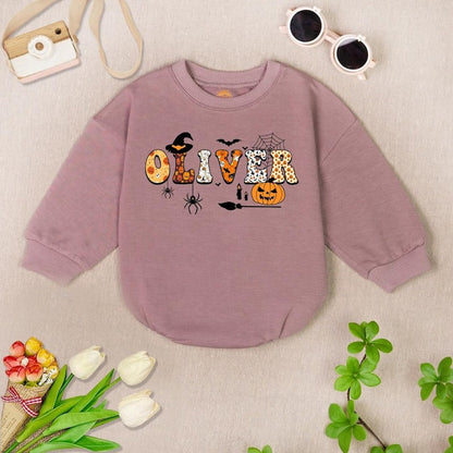 Personalized Baby Name Halloween Romper Sweatshirt