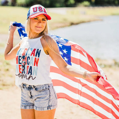 USA Patriotic Trucker Hat, Mesh Baseball Hat