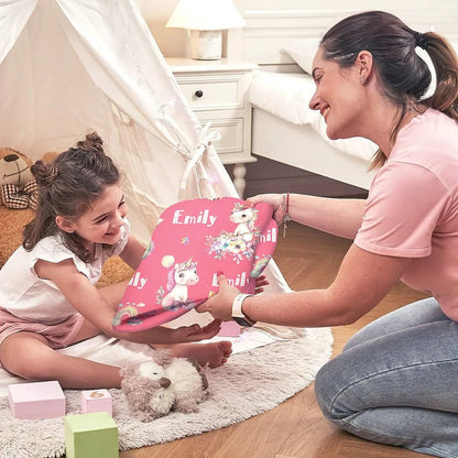 Personalized Multicolor Fantasy Unicorn Butterfly Rainbow Blanket